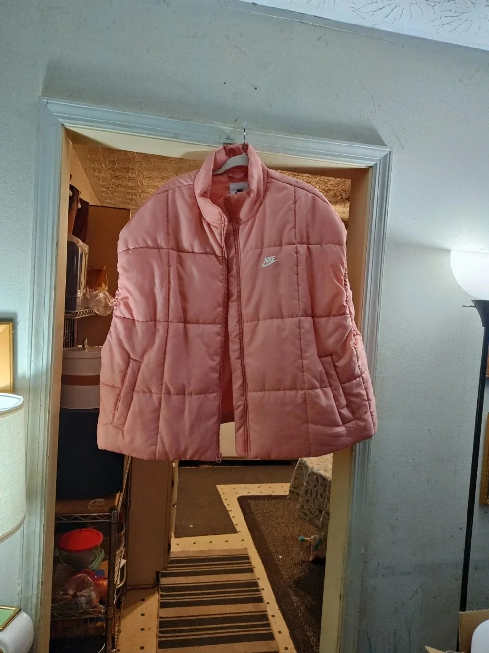 Nike Quilted Sleeveless Vest in Dusty Peach